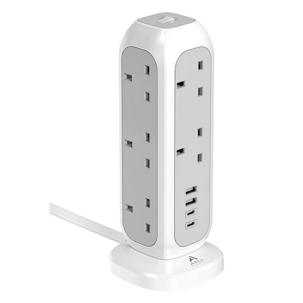 Asli Global PowerFlow 35W PD With 4 USB Ports And 11 AC Sockets Asli Global PowerFlow 35W PD With 4 USB Ports And 11 AC Sockets